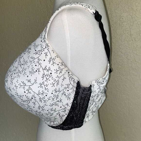 Cacique black & white floral smooth w/lace RN 118641 Sz 44G - Picture 2 of 7